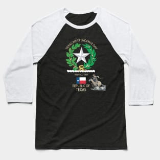 Texas Independence Day  - State Emblem  and Cowboy X 300 Baseball T-Shirt